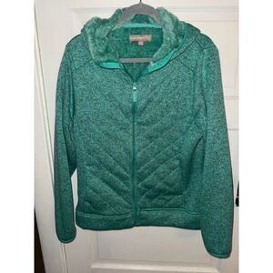 Victory Outfitters Woman's Green/Teal Zip‎ up Hoodie Size Medium